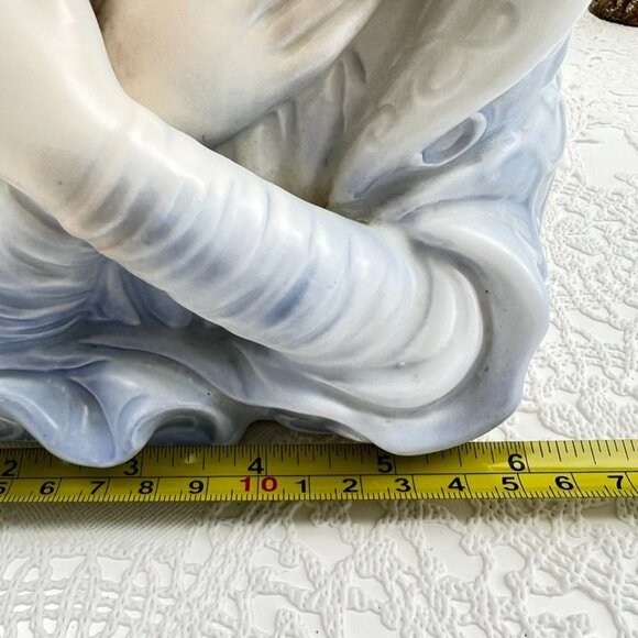 Vintage Samson Import Relpo Porcelain Praying Madonna Planter Blue & White  10" - Picture 12 of 14